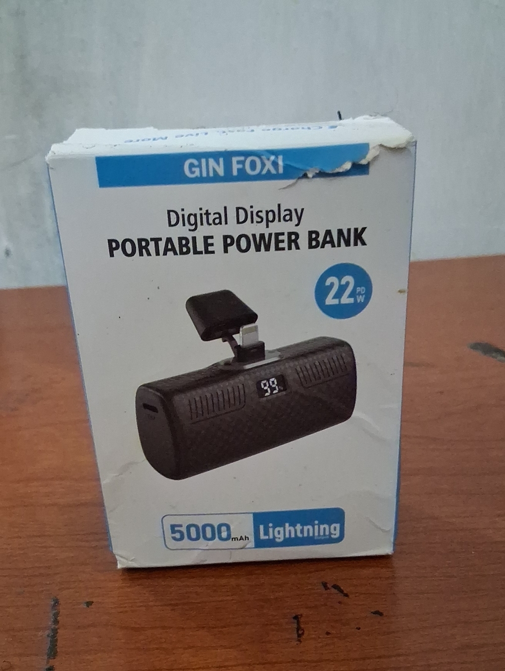 Black Portable Power Bank 5000mAh with Digital Display